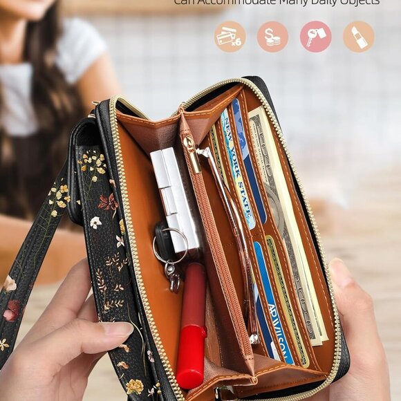 Cute Crossbody Purse Cell Phone Bags for Women - Leather Cellphone Wallet Purse - Picture 4 of 6